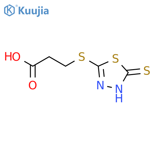 3-(5-sulfanyl-1,3,4-thiadiazol-2-yl)sulfanylpropanoic acid structure