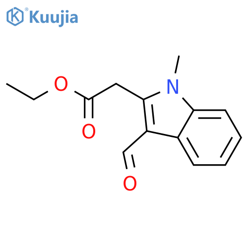 1H-Indole-2-acetic acid, 3-formyl-1-methyl-, ethyl ester structure