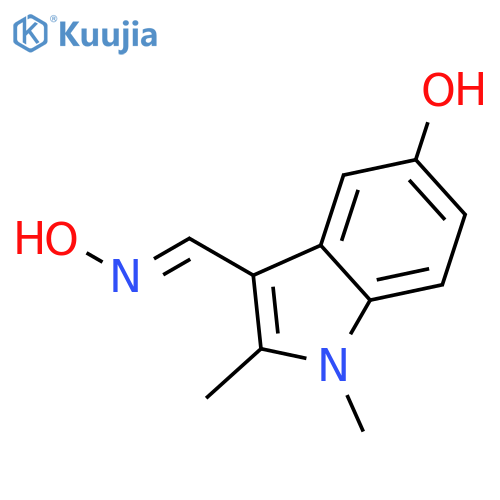 5-hydroxy-1,2-dimethyl-1H-Indole-3-carboxaldehyde oxime structure