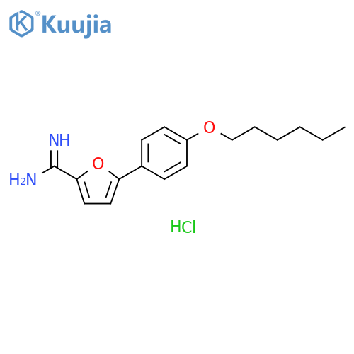 2-Furancarboximidamide, 5-[4-(hexyloxy)phenyl]-, hydrochloride (1:1) structure