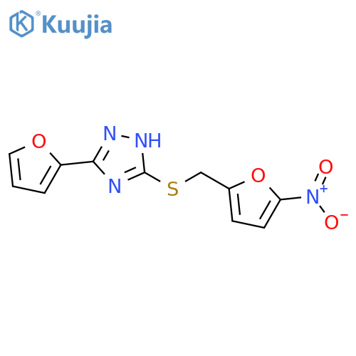 1H-1,2,4-Triazole, 3-(2-furanyl)-5-[[(5-nitro-2-furanyl)methyl]thio]- structure