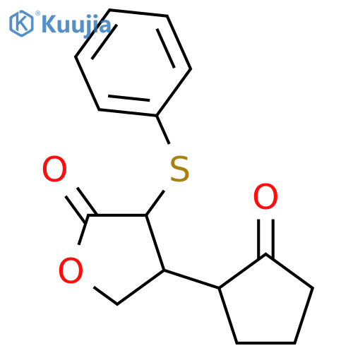 2(3H)-Furanone, dihydro-4-(2-oxocyclopentyl)-3-(phenylthio)- structure