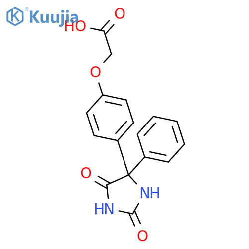 Acetic acid, [4-(2,5-dioxo-4-phenyl-4-imidazolidinyl)phenoxy]- structure