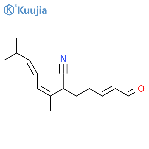 3,5-Octadienenitrile, 3,7-dimethyl-2-(5-oxo-3-pentenyl)-, (Z,Z,E)- (9CI) structure