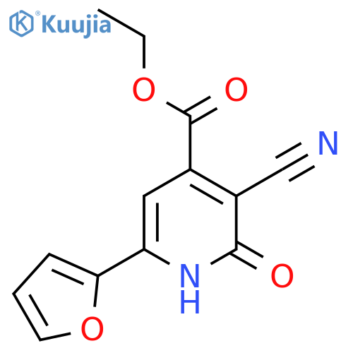 Ethyl 3-cyano-6-(furan-2-yl)-2-hydroxypyridine-4-carboxylate structure