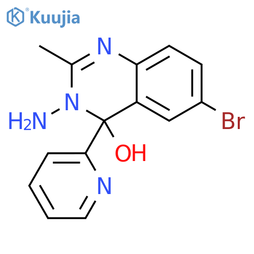 4-Quinazolinol, 3-amino-6-bromo-3,4-dihydro-2-methyl-4-(2-pyridinyl)- structure