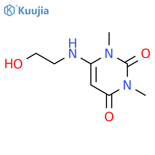 6-(2-Hydroxyethylamino)-1,3-dimethyl-1H-pyrimidine-2,4-dione structure