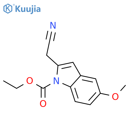 1H-Indole-1-carboxylic acid, 2-(cyanomethyl)-5-methoxy-, ethyl ester structure