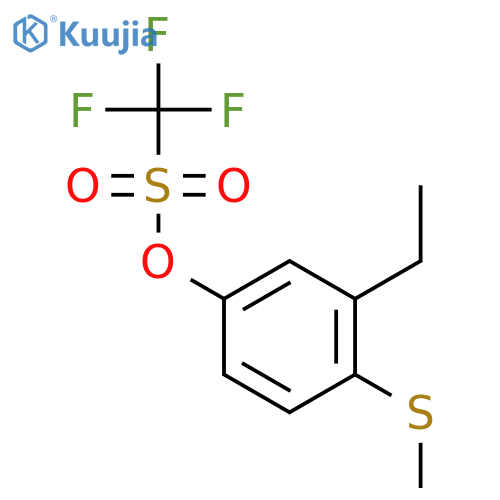 Methanesulfonic acid, trifluoro-, 3-ethyl-4-(methylthio)phenyl ester structure