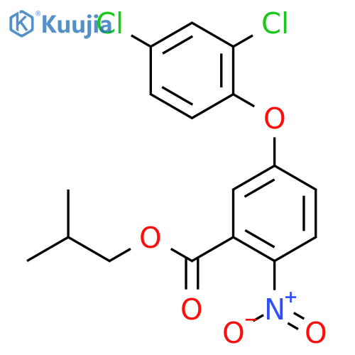 Benzoic acid, 5-(2,4-dichlorophenoxy)-2-nitro-, 2-methylpropyl ester structure