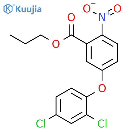 Benzoic acid, 5-(2,4-dichlorophenoxy)-2-nitro-, propyl ester structure