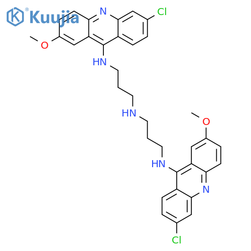N-(6-chloro-2-methoxyacridin-9-yl)-N'-{3-[(6-chloro-2-methoxyacridin-9-yl)amino]propyl}propane-1,3-diamine structure