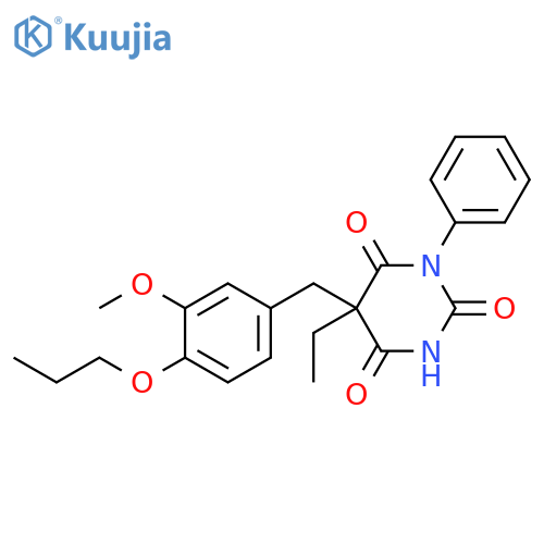 2,4,6(1H,3H,5H)-Pyrimidinetrione, 5-ethyl-5-[(3-methoxy-4-propoxyphenyl)methyl]-1-phenyl- structure