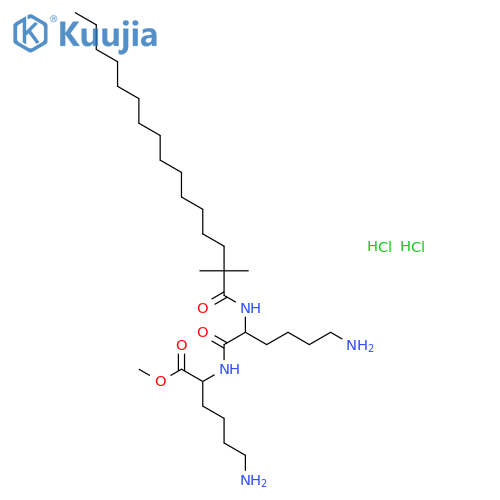 methyl N~2~-(2,2-dimethylhexadecanoyl)-L-lysyl-L-lysinate dihydrochloride structure