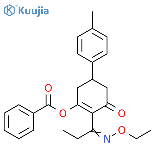 2-Cyclohexen-1-one,3-(benzoyloxy)-2-[1-(ethoxyimino)propyl]-5-(4-methylphenyl)- structure