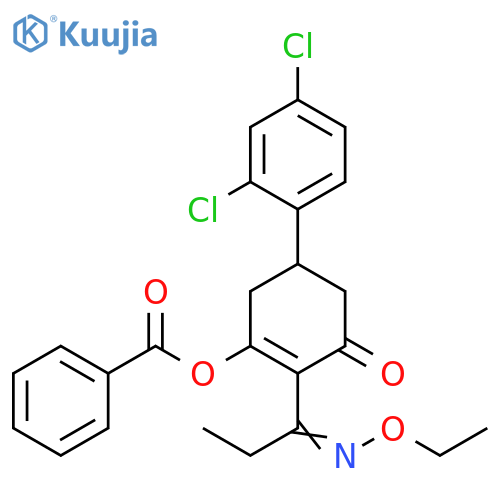 2-Cyclohexen-1-one,3-(benzoyloxy)-5-(2,4-dichlorophenyl)-2-[1-(ethoxyimino)propyl]- structure