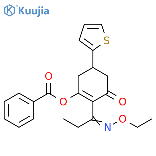 2-Cyclohexen-1-one,3-(benzoyloxy)-2-[1-(ethoxyimino)propyl]-5-(2-thienyl)- structure