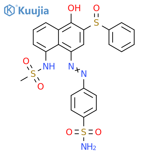 Benzenesulfonamide,4-[[4-hydroxy-8-[(methylsulfonyl)amino]-3-(phenylsulfinyl)-1-naphthalenyl]azo]- structure