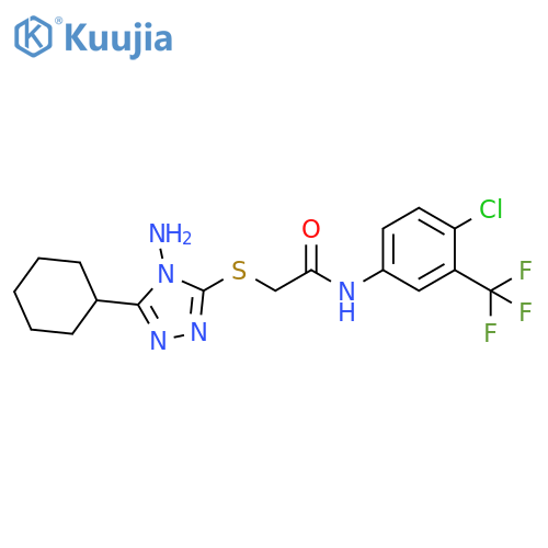 2-(4-amino-5-cyclohexyl-4H-1,2,4-triazol-3-yl)sulfanyl-N-4-chloro-3-(trifluoromethyl)phenylacetamide structure