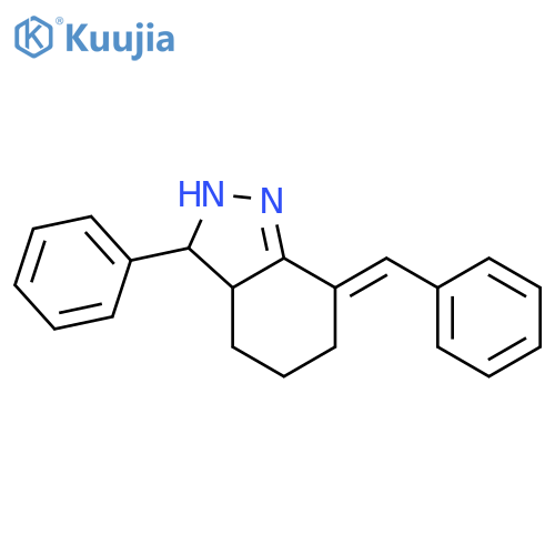 2H-Indazole, 3,3a,4,5,6,7-hexahydro-3-phenyl-7-(phenylmethylene)- structure