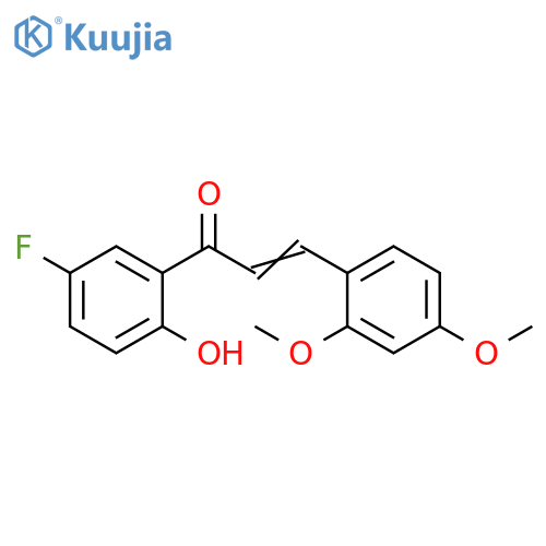 (E)-3-(2,4-dimethoxyphenyl)-1-(5-fluoro-2-hydroxyphenyl)prop-2-en-1-one structure