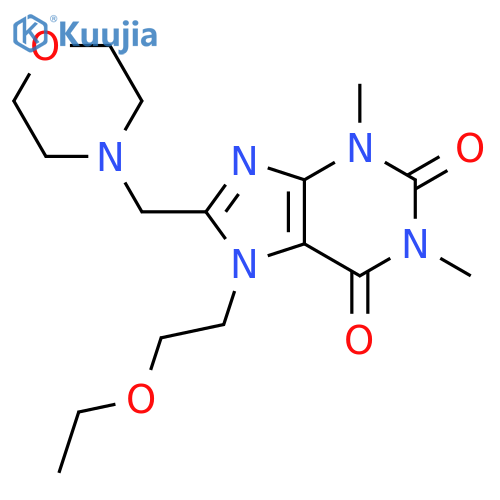 7-(2-ethoxyethyl)-1,3-dimethyl-8-(morpholin-4-yl)methyl-2,3,6,7-tetrahydro-1H-purine-2,6-dione structure