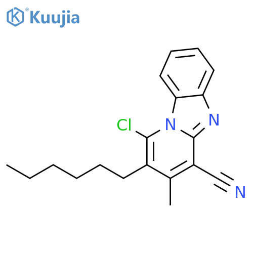 Pyrido[1,2-a]benzimidazole-4-carbonitrile, 1-chloro-2-hexyl-3-methyl- structure