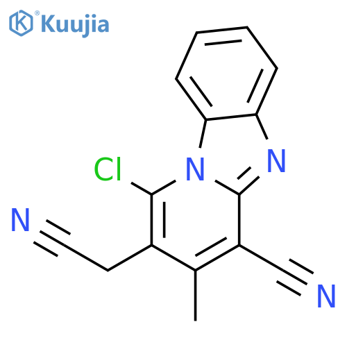 Pyrido[1,2-a]benzimidazole-2-acetonitrile, 1-chloro-4-cyano-3-methyl- structure