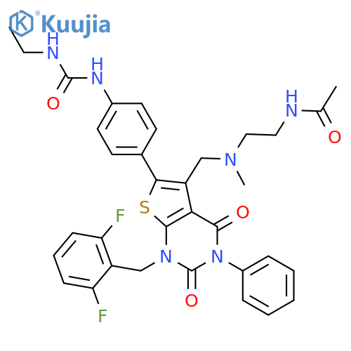 Acetamide,N-[2-[[[1-[(2,6-difluorophenyl)methyl]-6-[4-[[(ethylamino)carbonyl]amino]phenyl]-1,2,3,4-tetrahydro-2,4-dioxo-3-phenylthieno[2,3-d]pyrimidin-5-yl]methyl]methylamino]ethyl]- structure