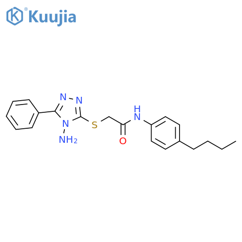 2-(4-amino-5-phenyl-4H-1,2,4-triazol-3-yl)sulfanyl-N-(4-butylphenyl)acetamide structure