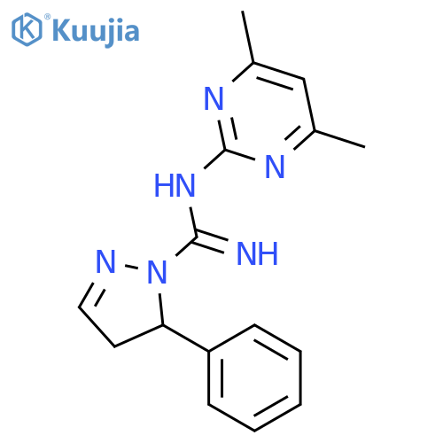N-(4,6-Dimethylpyrimidin-2-yl)-5-phenyl-4,5-dihydro-1H-pyrazole-1-carboximidamide structure