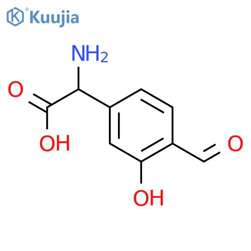 Benzeneacetic acid, a-amino-4-formyl-3-hydroxy-, (aS)- structure