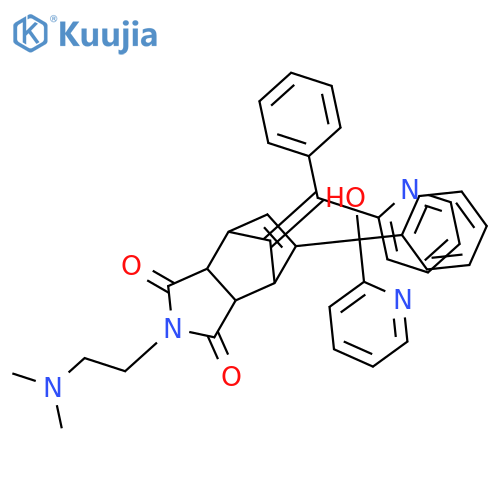 4,7-Methano-1H-isoindole-1,3(2H)-dione,2-[2-(dimethylamino)ethyl]-3a,4,7,7a-tetrahydro-5-(hydroxyphenyl-2-pyridinylmethyl)-8-(phenyl-2-pyridinylmethylene)- structure