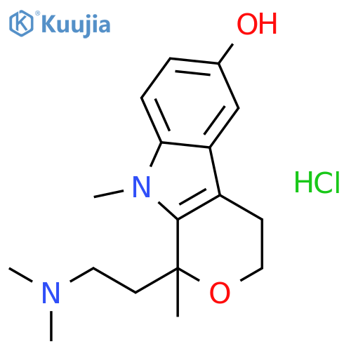 1-[2-(dimethylamino)ethyl]-1,9-dimethyl-1,3,4,9-tetrahydropyrano[3,4-b]indol-6-ol hydrochloride structure