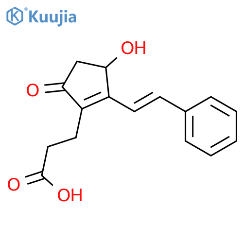 1-CYCLOPENTENE-1-PROPANOIC ACID, 3-HYDROXY-5-OXO-2-(2-PHENYLETHENYL)- structure