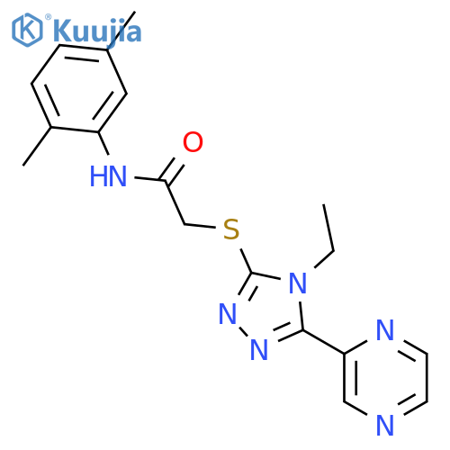 N-(2,5-Dimethylphenyl)-2-{[4-ethyl-5-(2-pyrazinyl)-4H-1,2,4-triazol-3-YL]sulfanyl}acetamide structure