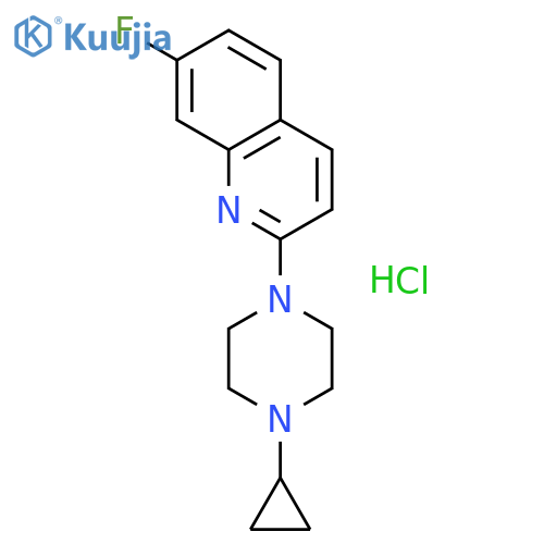 Quinoline, 2-(4-cyclopropyl-1-piperazinyl)-7-fluoro-, hydrochloride structure