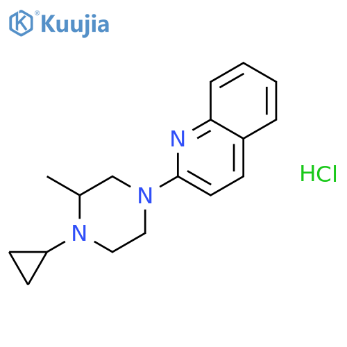 QUINOLINE, 2-(4-CYCLOPROPYL-3-METHYL-1-PIPERAZINYL)-, HYDROCHLORIDE structure