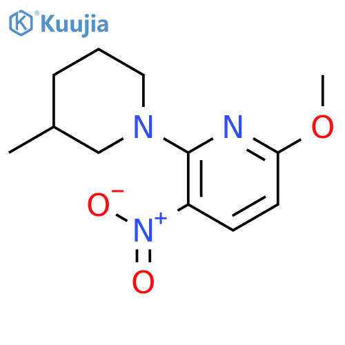 PYRIDINE, 6-METHOXY-2-(3-METHYL-1-PIPERIDINYL)-3-NITRO- structure