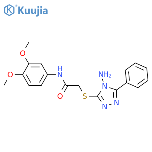 2-(4-amino-5-phenyl-4H-1,2,4-triazol-3-yl)sulfanyl-N-(3,4-dimethoxyphenyl)acetamide structure
