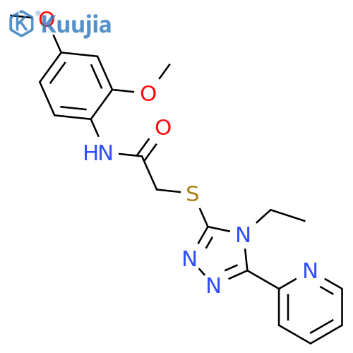 <br>N-(2,4-Dimethoxyphenyl)-2-((4-ethyl-5-(pyridin-2-yl)-4H-1,2,4-triazol-3-yl) thio)acetamide structure