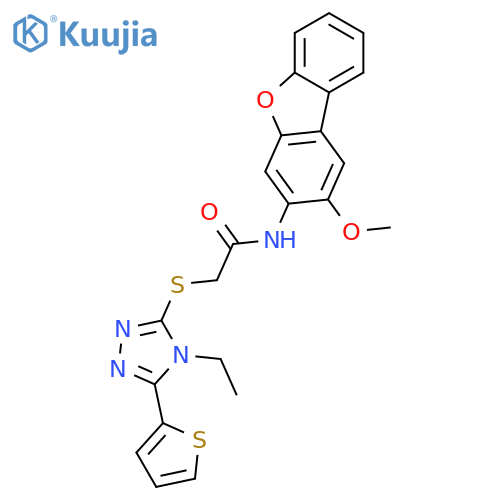 Acetamide, 2-[[4-ethyl-5-(2-thienyl)-4H-1,2,4-triazol-3-yl]thio]-N-(2-methoxy-3-dibenzofuranyl)- (9CI) structure