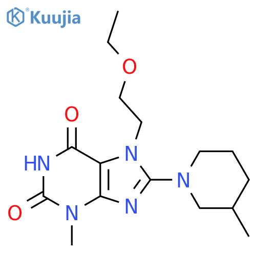 7-(2-ethoxyethyl)-3-methyl-8-(3-methylpiperidin-1-yl)-2,3,6,7-tetrahydro-1H-purine-2,6-dione structure