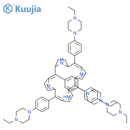 21H,23H-Porphine, 5,10,15,20-tetrakis[4-(4-ethyl-1-piperazinyl)phenyl]- structure