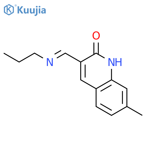 2(1H)-Quinolinone,7-methyl-3-[(propylimino)methyl]-(9CI) structure