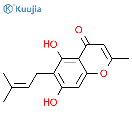 5,7-dihydroxy-2-methyl-6-(3-methylbut-2-en-1-yl)-4H-chromen-4-one structure