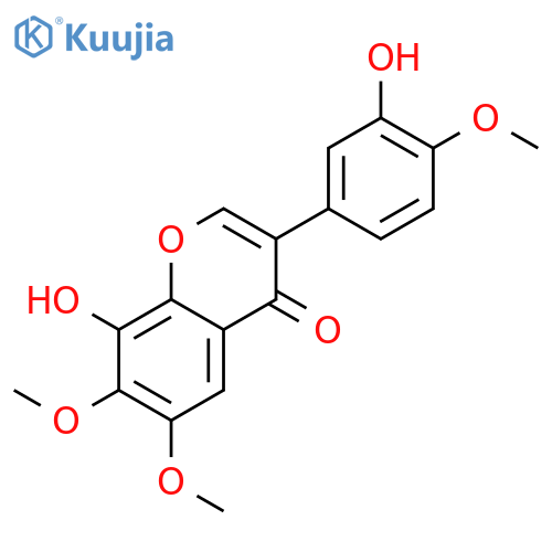 8-hydroxy-3-(3-hydroxy-4-methoxyphenyl)-6,7-dimethoxychromen-4-one structure