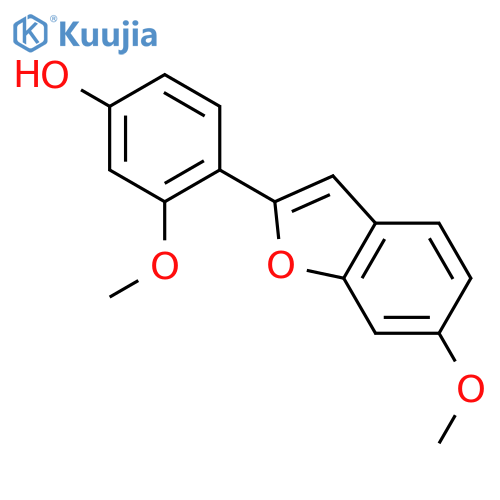 3-methoxy-4-(6-methoxy-1-benzofuran-2-yl)phenol structure