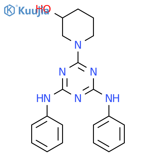 3-PIPERIDINOL, 1-[4,6-BIS(PHENYLAMINO)-1,3,5-TRIAZIN-2-YL]- structure