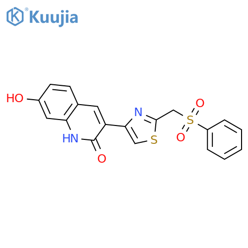 2(1H)-Quinolinone, 7-hydroxy-3-[2-[(phenylsulfonyl)methyl]-4-thiazolyl]- structure